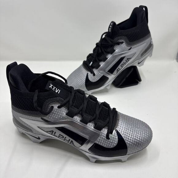 Size 7.5 Nike Saquon Barkley x Alpha Menace 4 Elite Black Metallic Silver main image 4